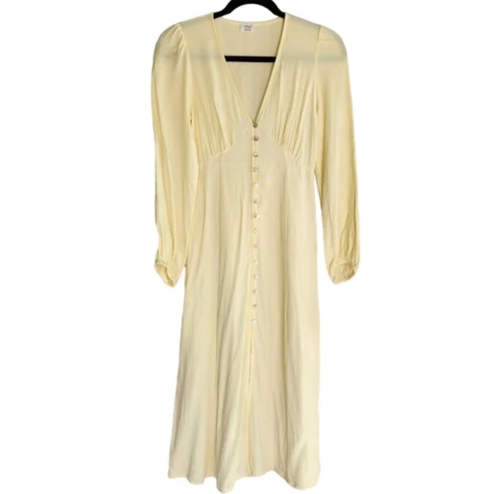 Aritzia Wilfred Butter Yellow Midi Dress XS